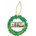 Vegas Roulette Table On Bill Wreath Ornament w/ Mirrored Back (12 Sq. Inch)